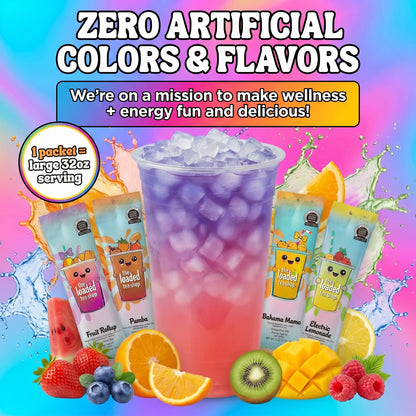 The Loaded Tea Shop - 40 Flavors, 1 Packet Makes 32 Oz, Zero Sugar, Zero Carbs, Zero Calories, Zero Artificial Colors & Flavors, B-Complex, Vitamins D3 & K2, Aloe, 200Mg Natural Caffeine, Build Your Own Bundle, Functional Energy Tea Packs