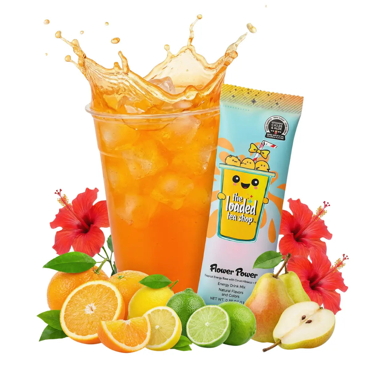 The Loaded Tea Shop - 40 Flavors, 1 Packet Makes 32 Oz, Zero Sugar, Zero Carbs, Zero Calories, Zero Artificial Colors & Flavors, B-Complex, Vitamins D3 & K2, Aloe, 200Mg Natural Caffeine, Build Your Own Bundle, Functional Energy Tea Packs